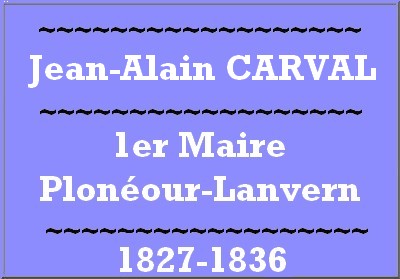 Jean Alain CARVAL 1er maire de PLONEOUR LANVERN