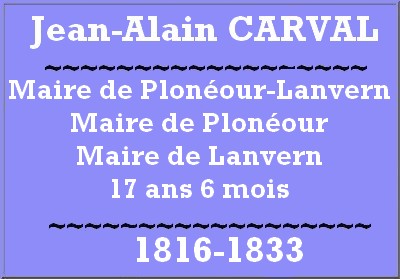 Jean Alain CARVAL 1er maire de PLONEOUR LANVERN